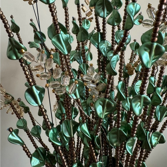 Artificial handmade flower leaf stems for vase beaded leaves floral arrangement - Picture 5 of 6